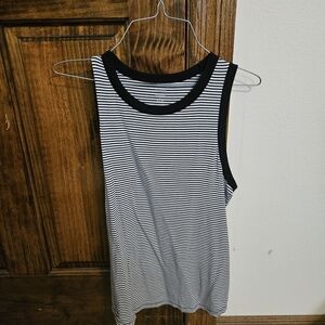 Old Navy Black and White Striped Tank Top
